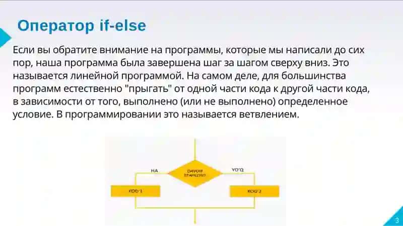 Создание программ ветвления вPython 3