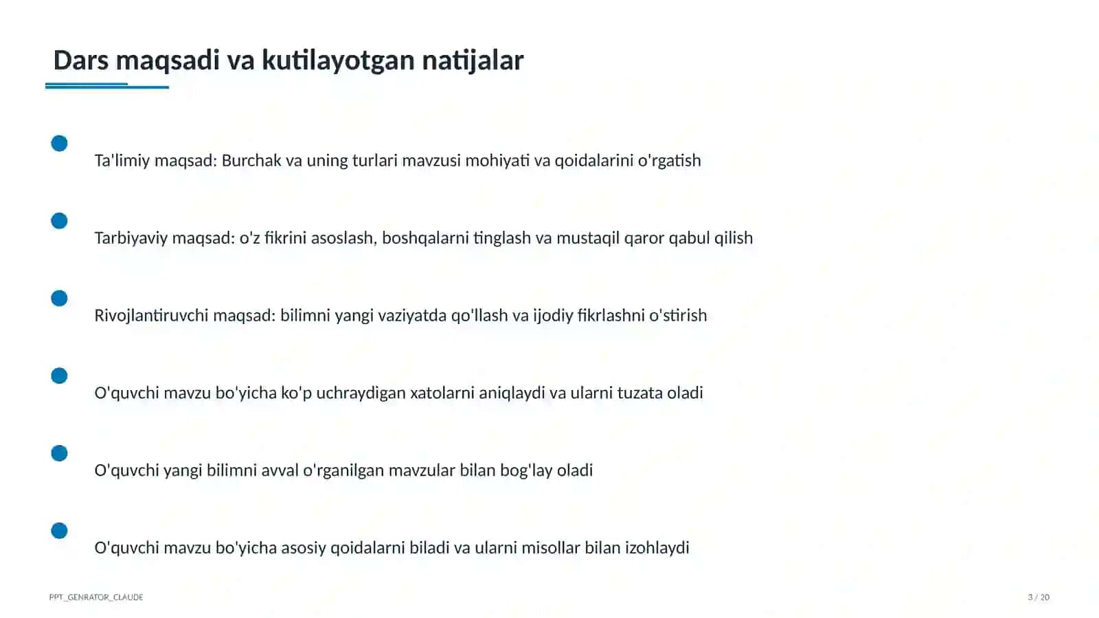 Burchak va uning turlari (4-sinf) 3