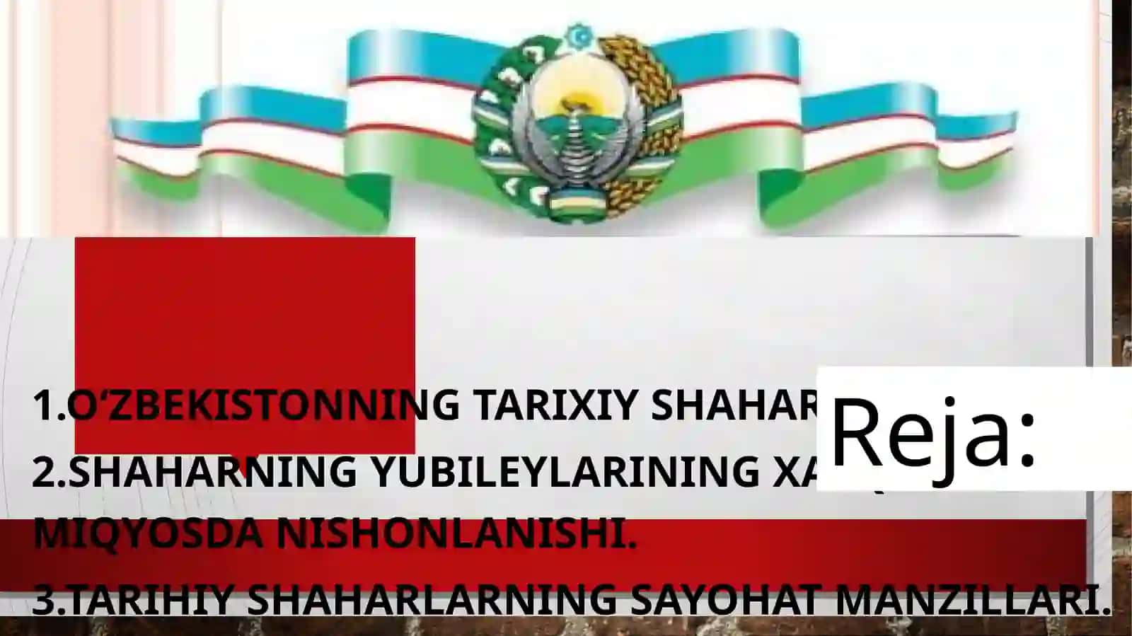 O'zbekistonning eng yangi tarixi fanidan tayyorlagan operesentatsiyasi 3