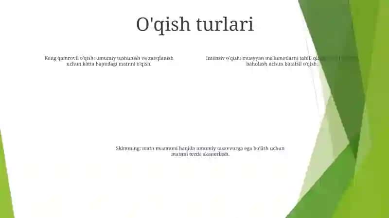 Òqish Turlari 3