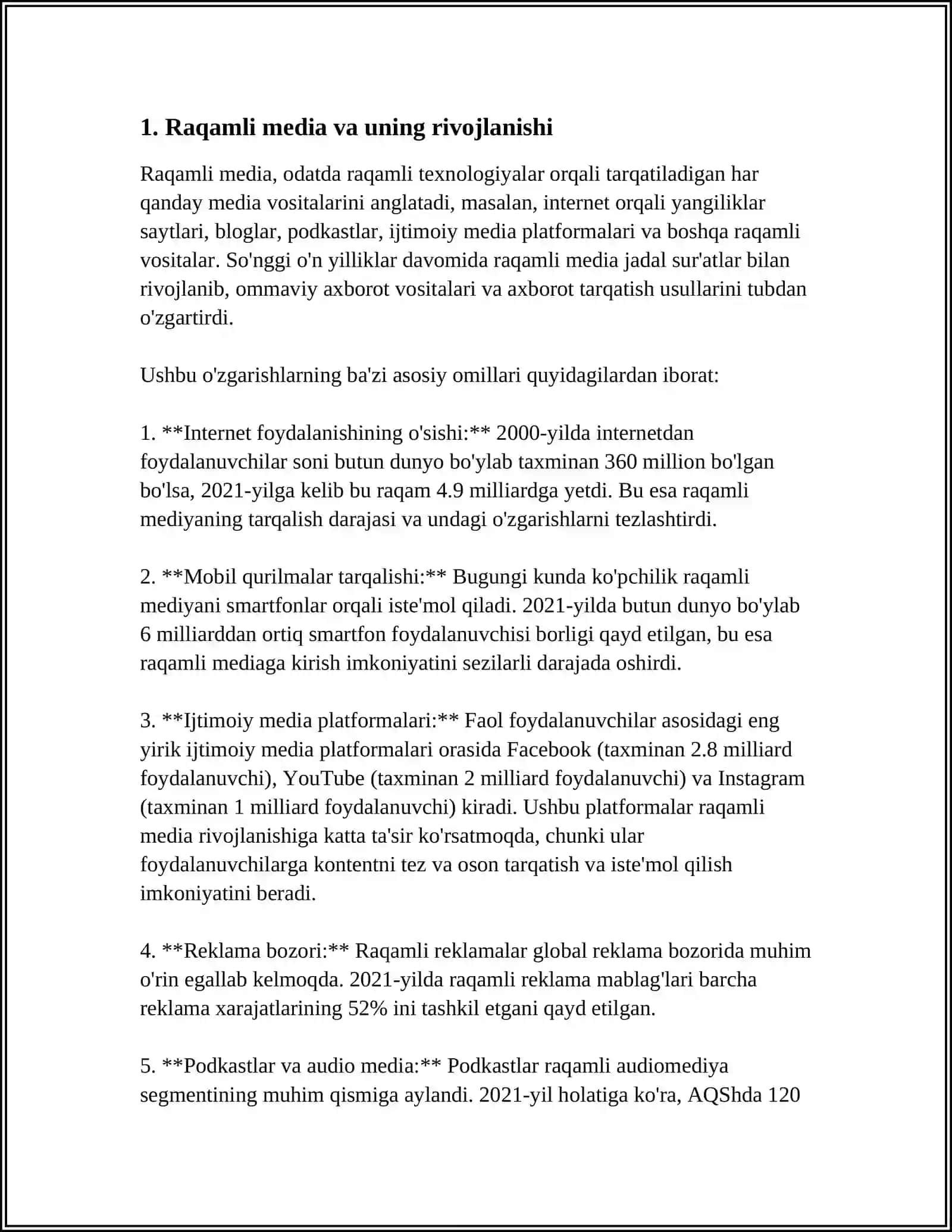 GLOBALLASHUV DAVRIDA OMMAVIY KOMMUNIKATSIYA VOSITALARI RIVOJLANISHINING YANGI YO'NALISHLARI 3