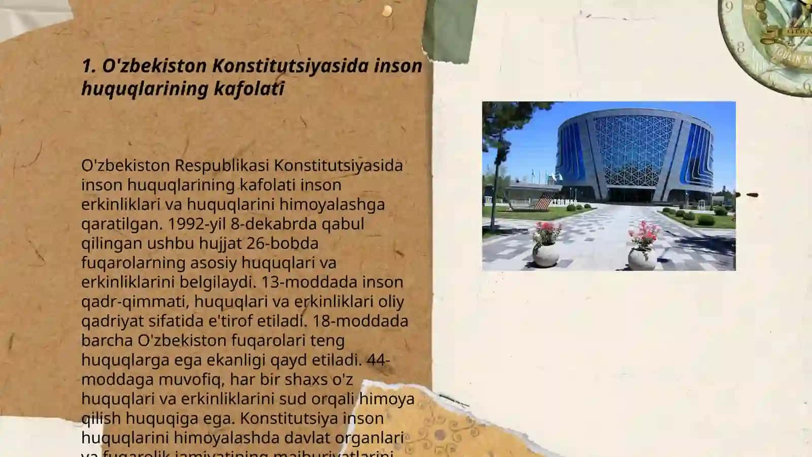 O'zbekistonda inson huquqlari va erkinliklari kafolatining yaratilishi 3
