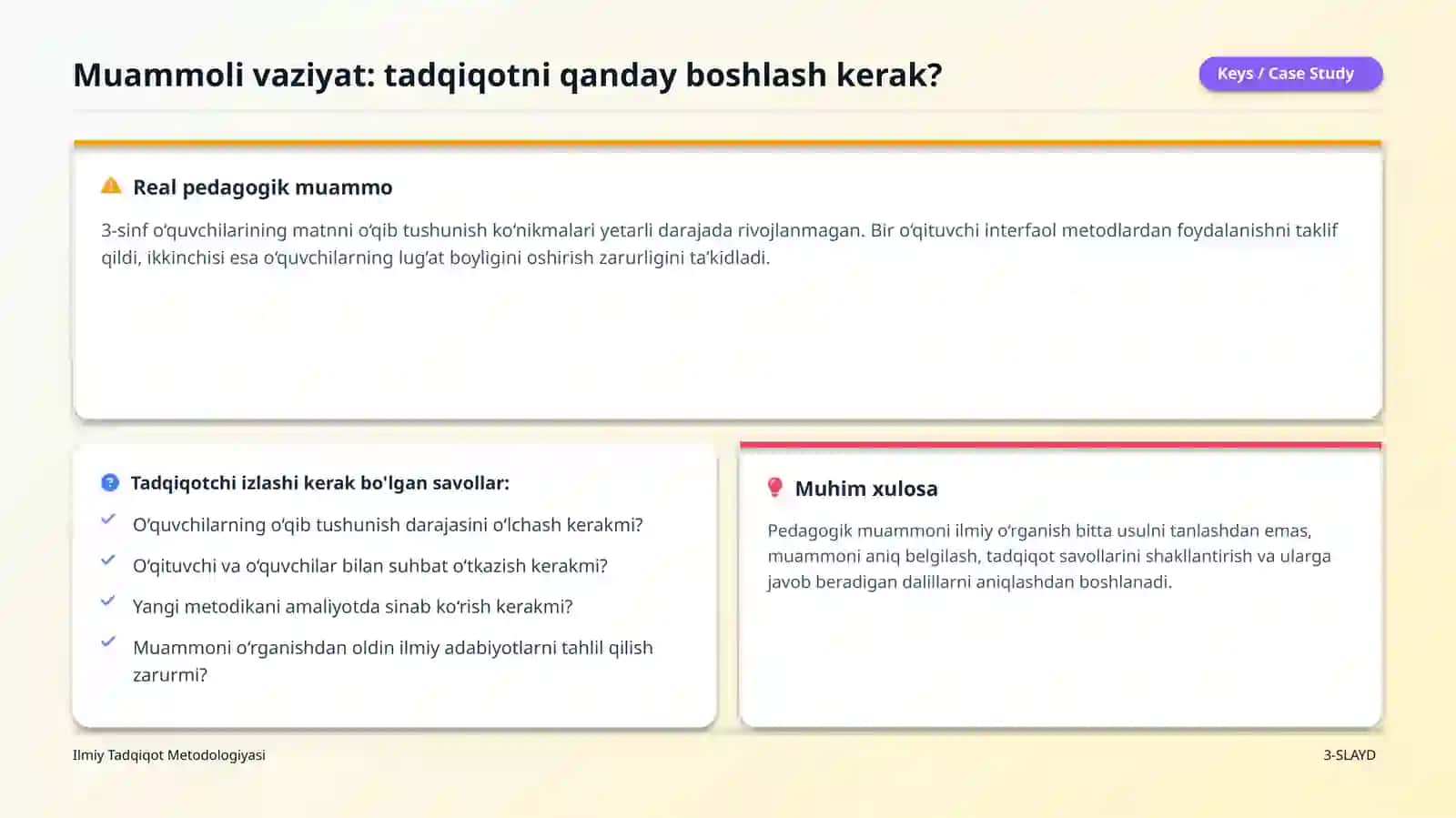 ILMIY TADQIQOTLARNI TASNIFLASHNING YONDASHUVLARI VA TAMOYILLARI 3