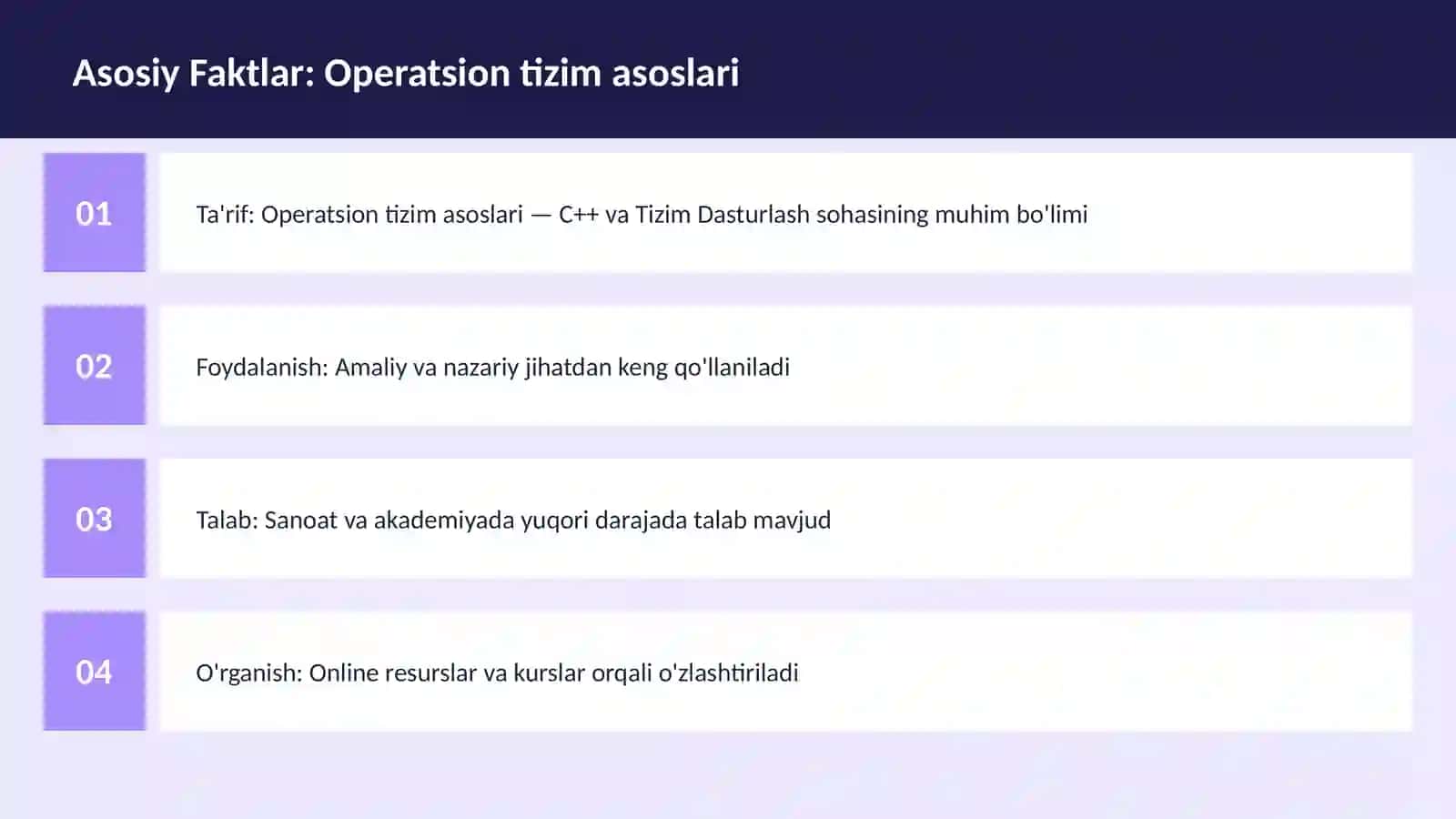 Operatsion tizim asoslari 3