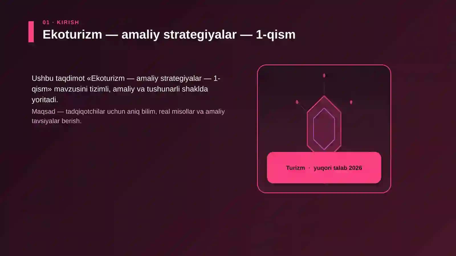 Ekoturizm — amaliy strategiyalar — 1-qism 3