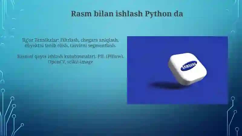 Rasm bilan ishlash Python da 3