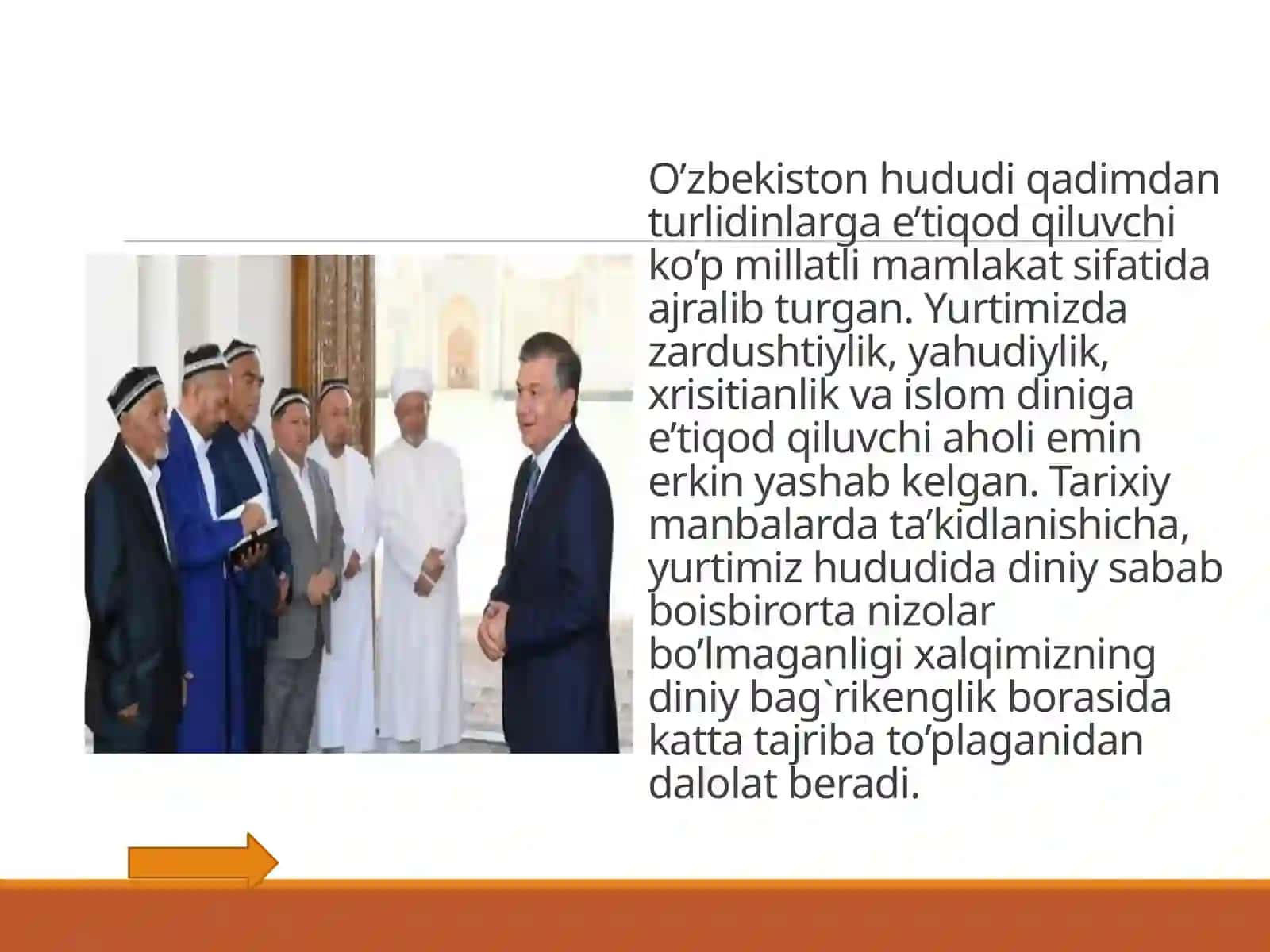 O’zbekistonda konfessiyalar aro diniy bag`rikenglikning ko’rinishlari 3