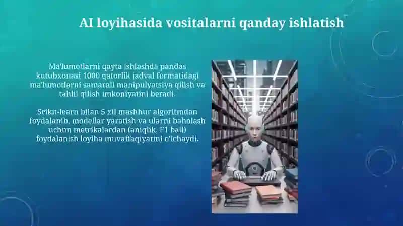 Sunʼiy intellekt uchun zaruriy vositalar va kutubxonalarbilanishlash 3