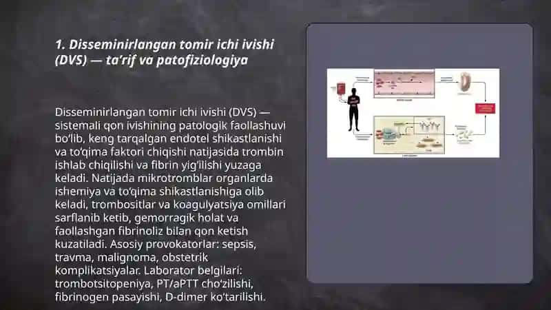Disseminirlangan tomir ichi ivishi (DVS) — taʼrif va patofiziologiya 3