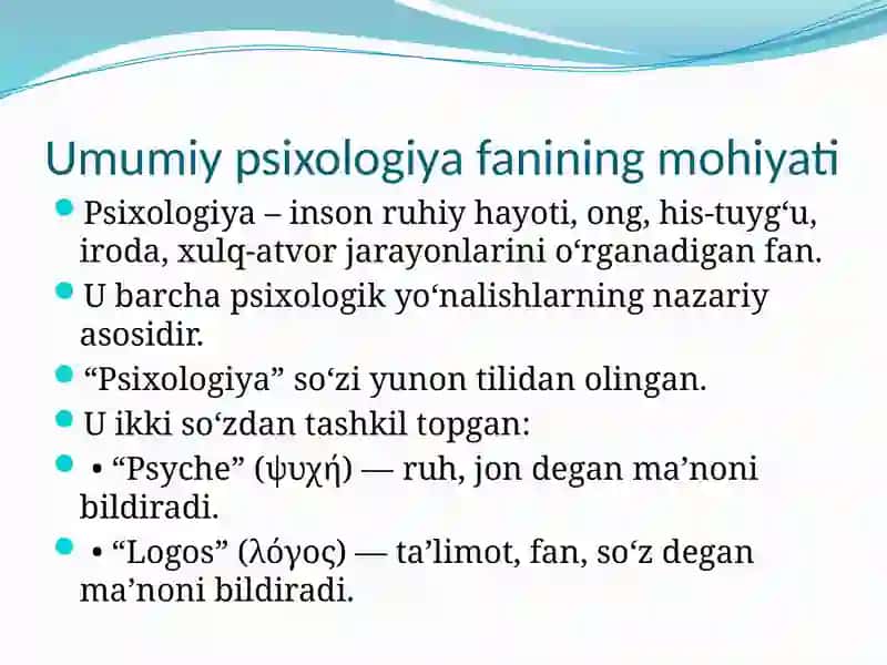 Umumiy Psixologiya Fanining Predmeti va Varivojlanishi Tarixi 3