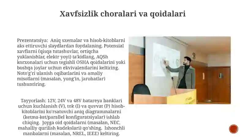 Fotoelektrik batteriyalarni ketma-ket va parallel ulashga doir taqdimot tayyorlash 3