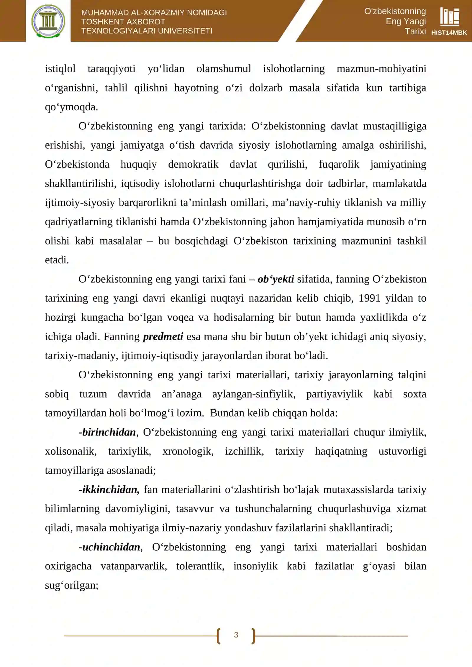 O'zbekistonning Eng Yangi Tarixi 3