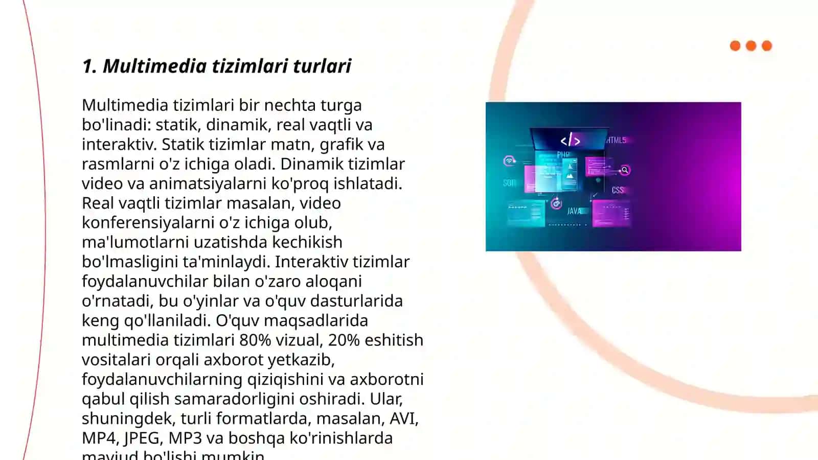 Multimedia tizimlari turlari 3