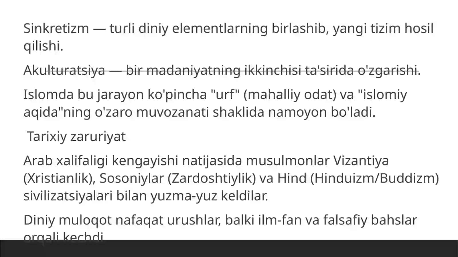Islom va boshqa dinlarga oid qarashlar sinkretlashuvi natijasida shakllangan diniy ta'limotlar tarixi 3