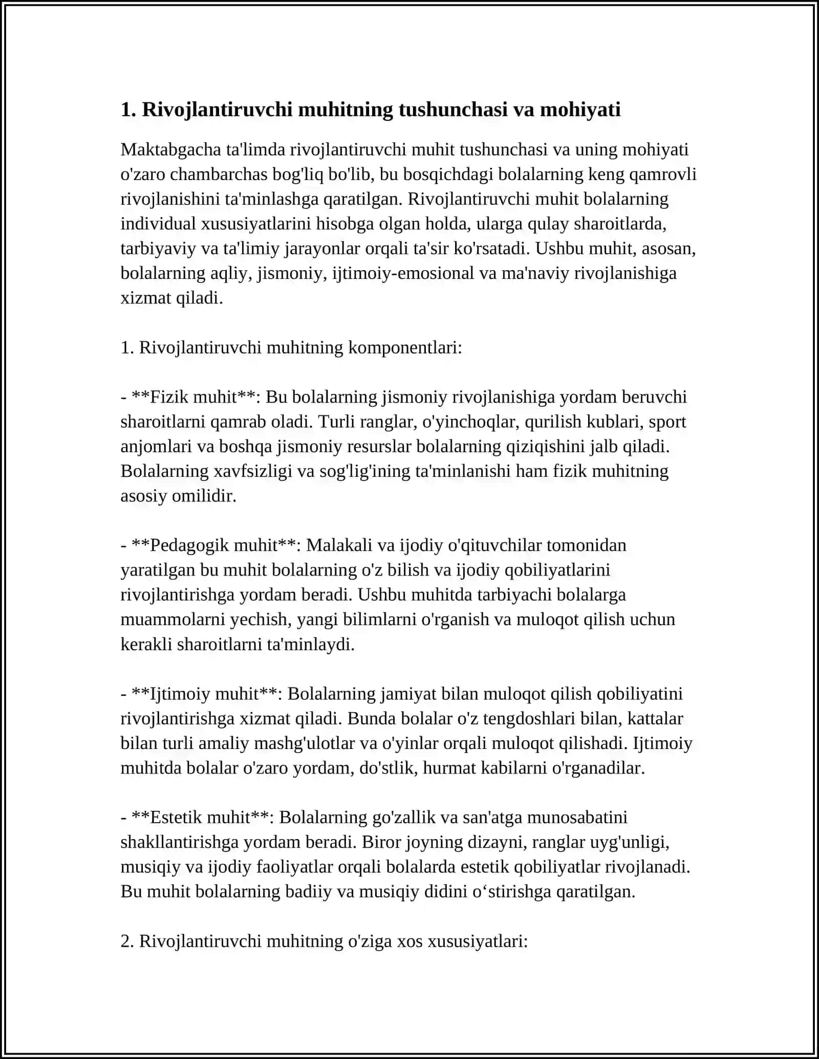 MAKTABGACHA TAʼLIMDA RIVOJLANTIRUVCHI MUHIT TUSHUNCHASI 3