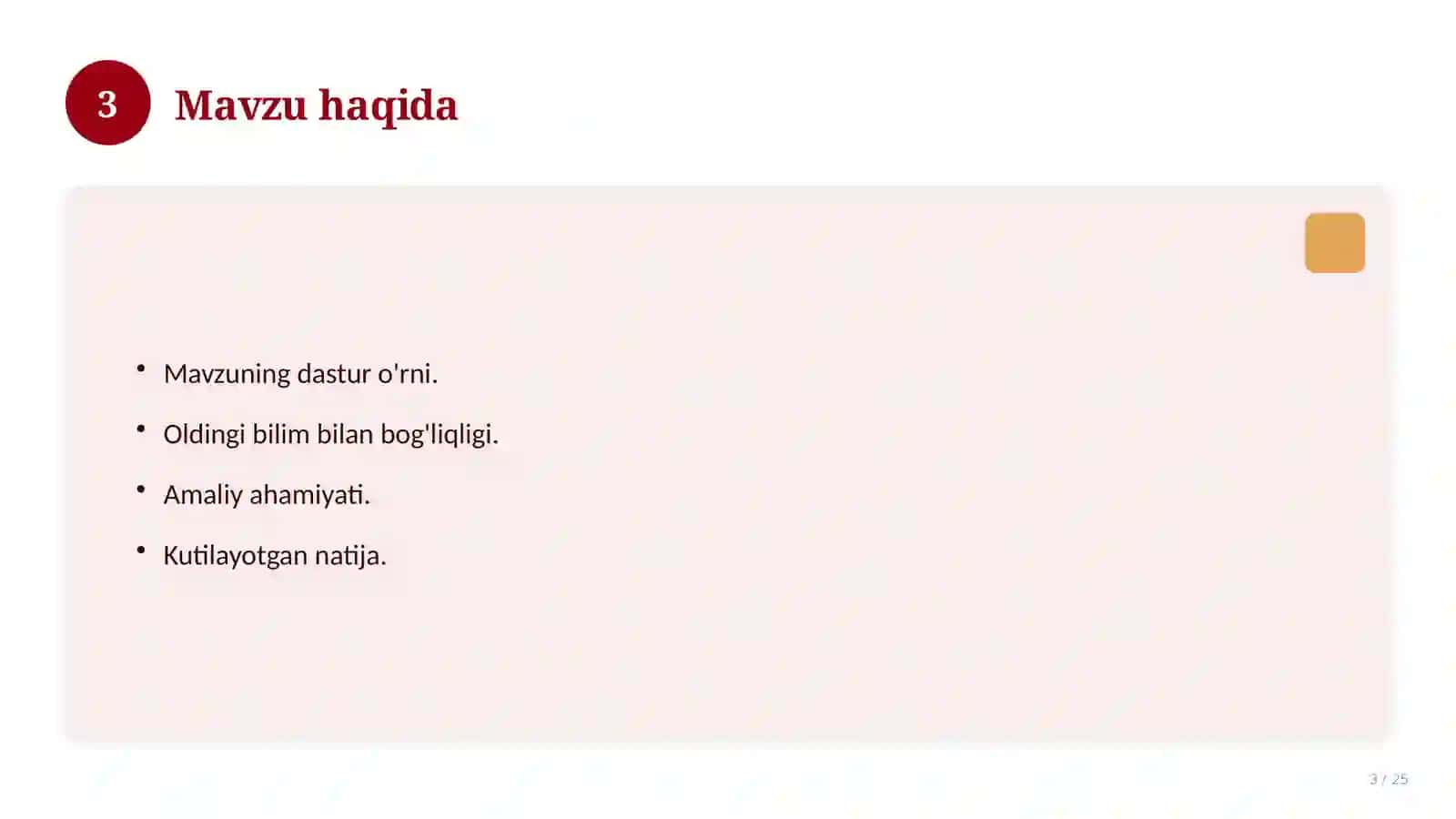 Matematika fanidan ochiq dars burchak 3