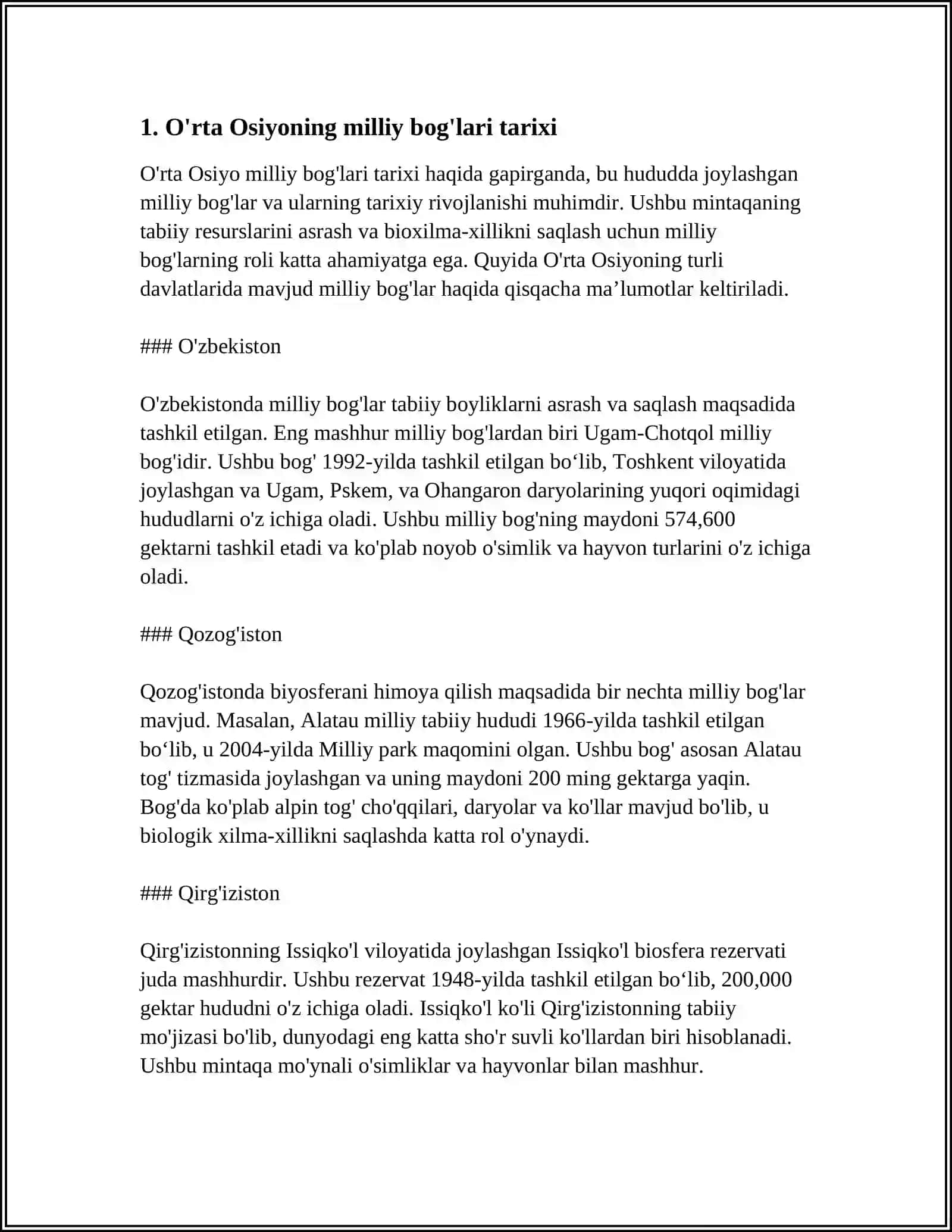 REFERAT Mavzu: ÒRTA OSIYO MILLIY BOĢLARI VA QÒRIQXONALARI 3