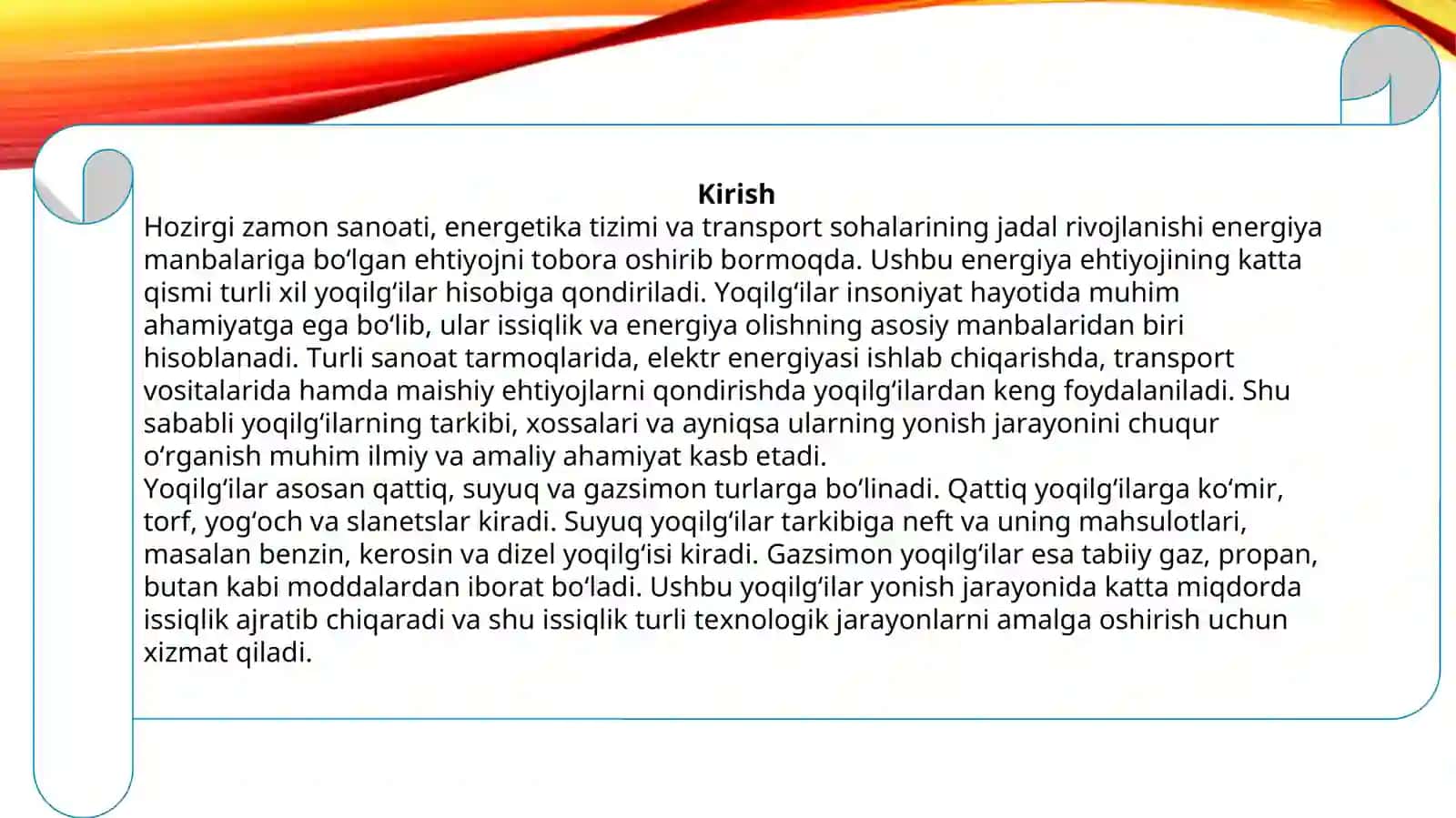 Yoqilg‘ilar va ularning yonish xossalari 3