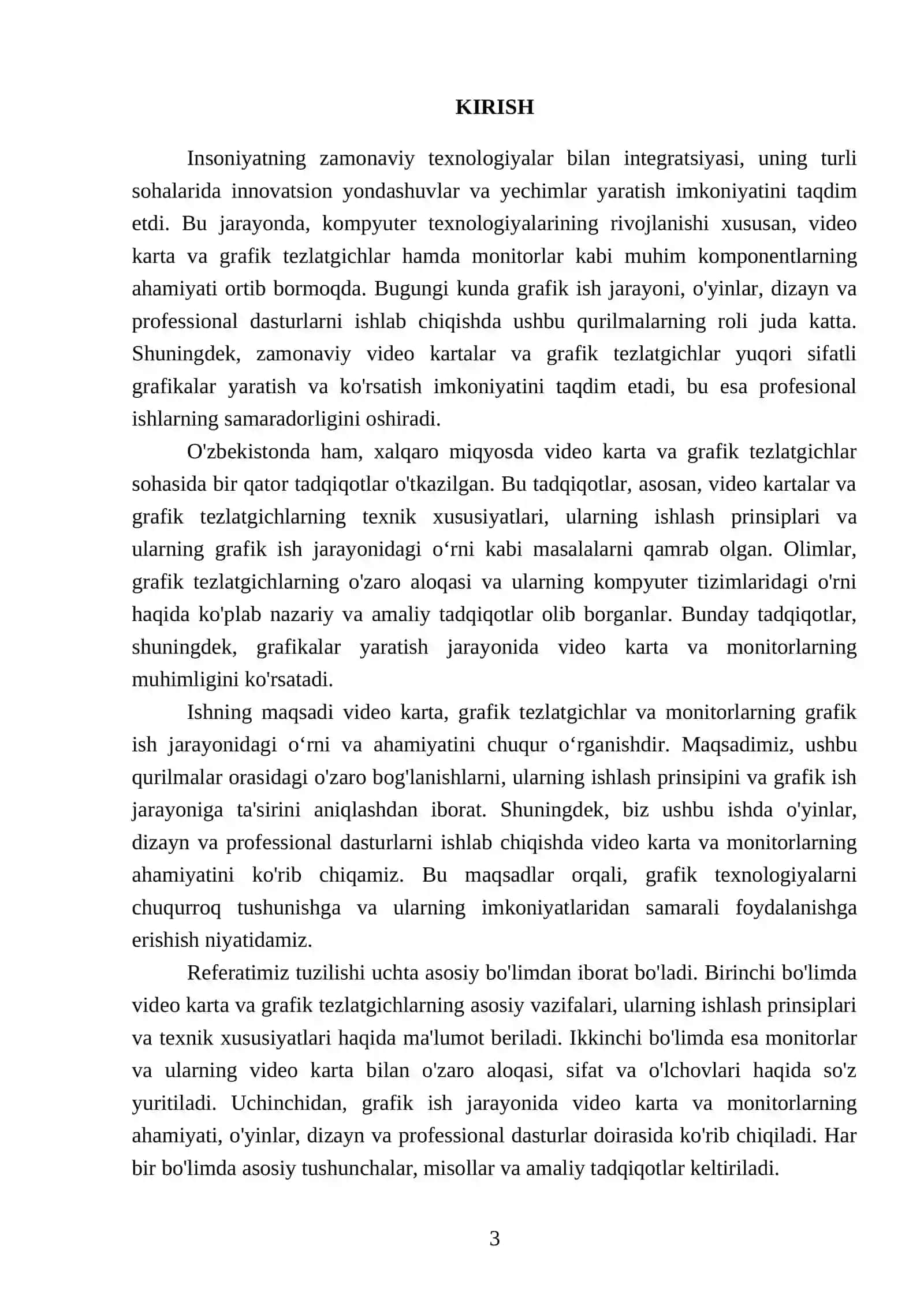 Video karta, grafik tezlatgichlar va monitorlarning grafik ish jarayonidagi o‘rni 3