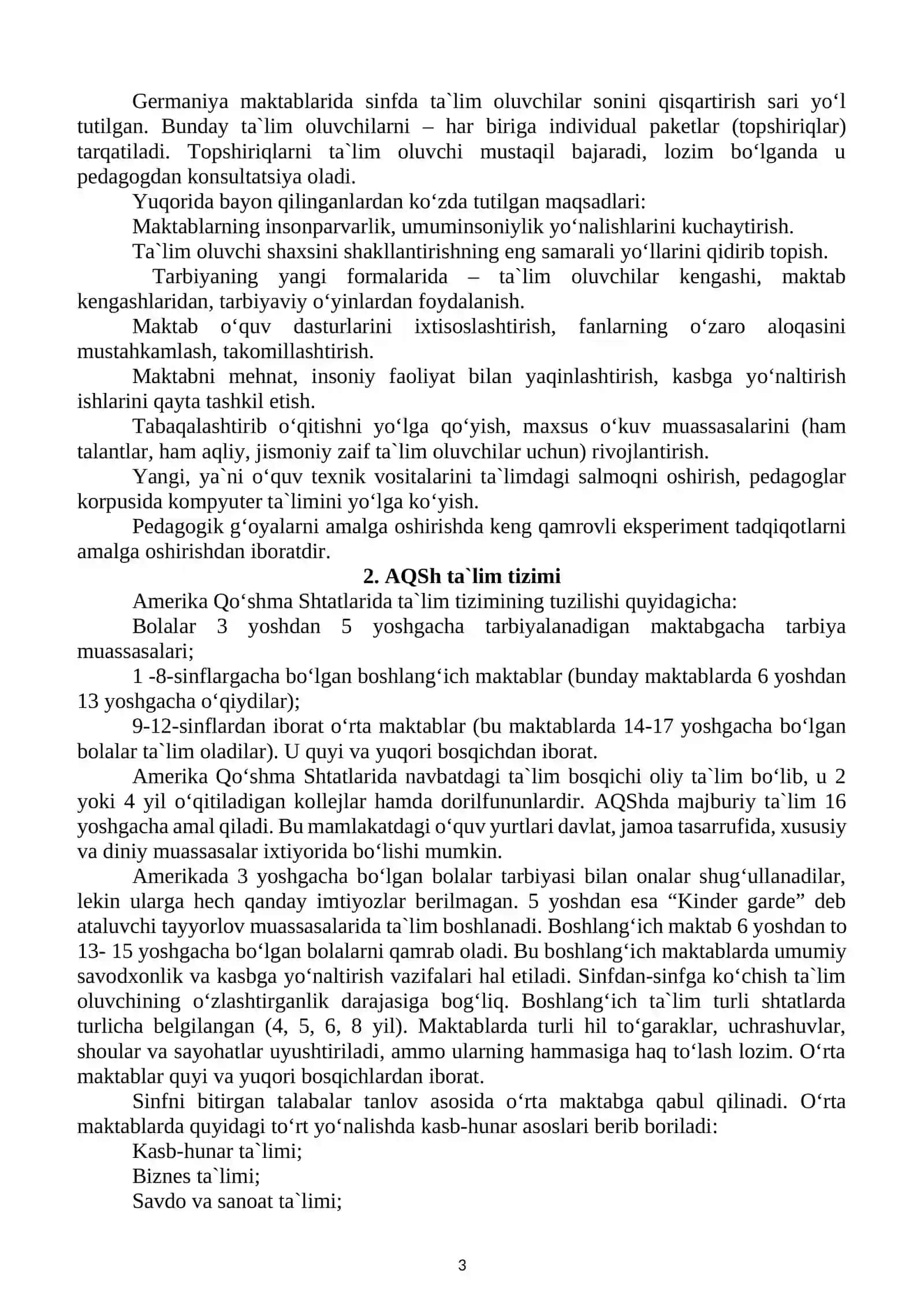 RIVOJLANGAN MAMLAKATLAR TA’LIM TIZIMI 3