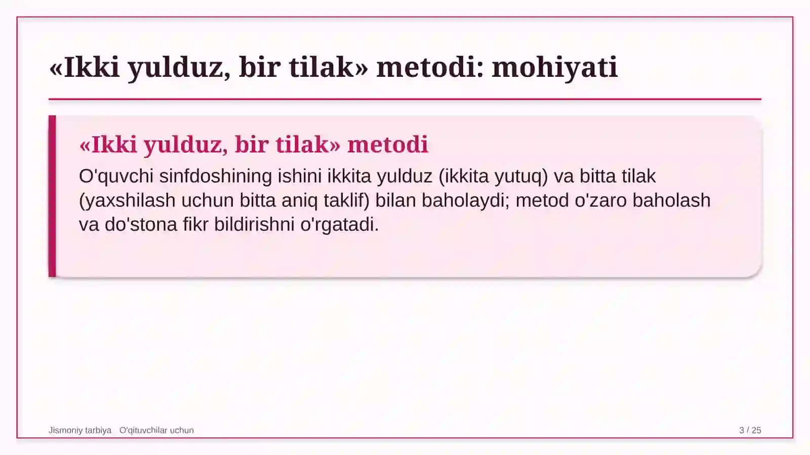 jismoniy tarbiya darslarida ikki yulduz bir tilak metodidan foydalanish 4057 3