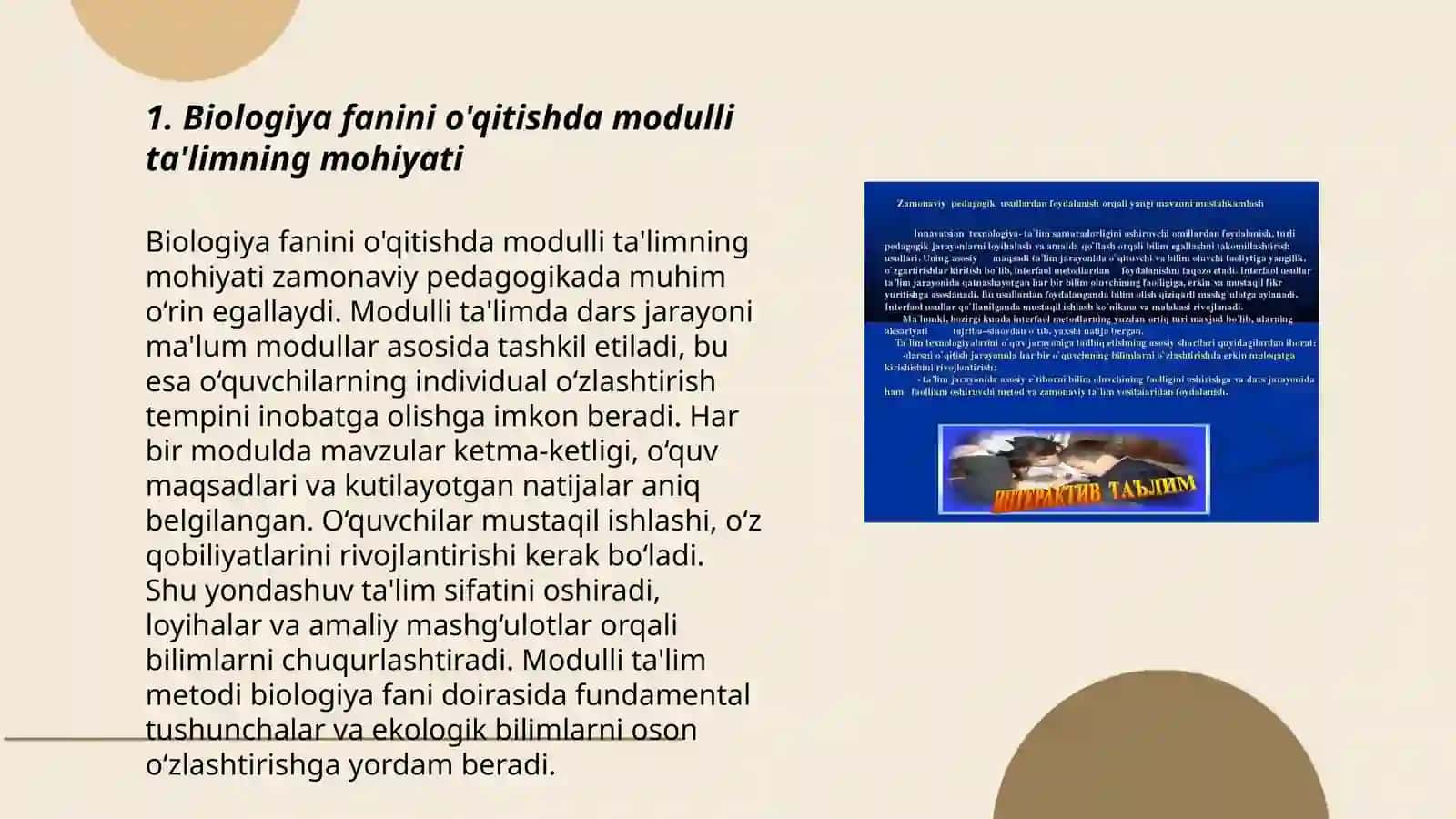 Biologiyani o'qitishda modulli ta'lim texnologiyasining o'ziga xos xususiyatlari 3