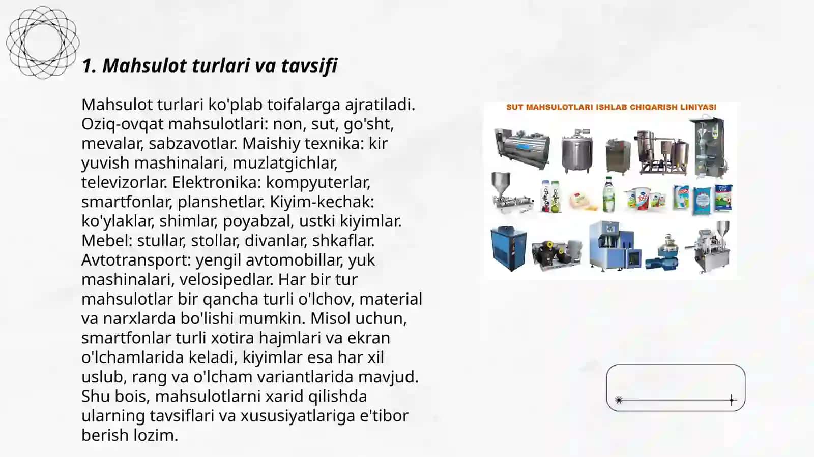 Mahsulotlarni texnik shartlarini ishlab chiqarish shartlari (oziq-ovqat mahsulotlari) 3