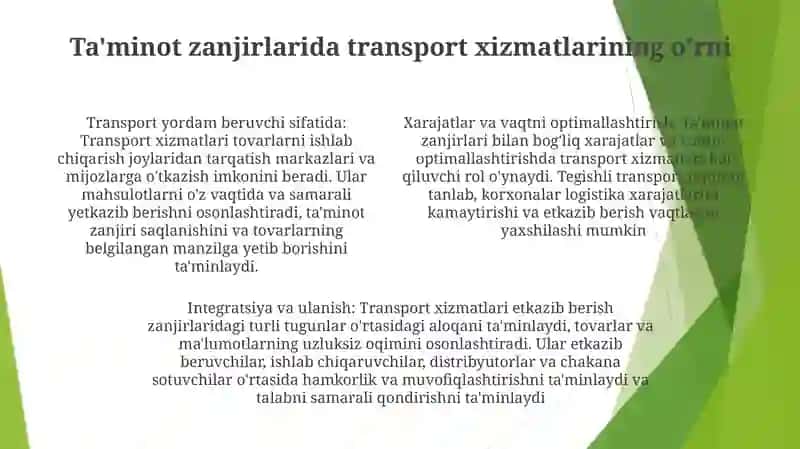 Transport Xizmatlari Va Yuklarni Ekspeditsiyalash 3