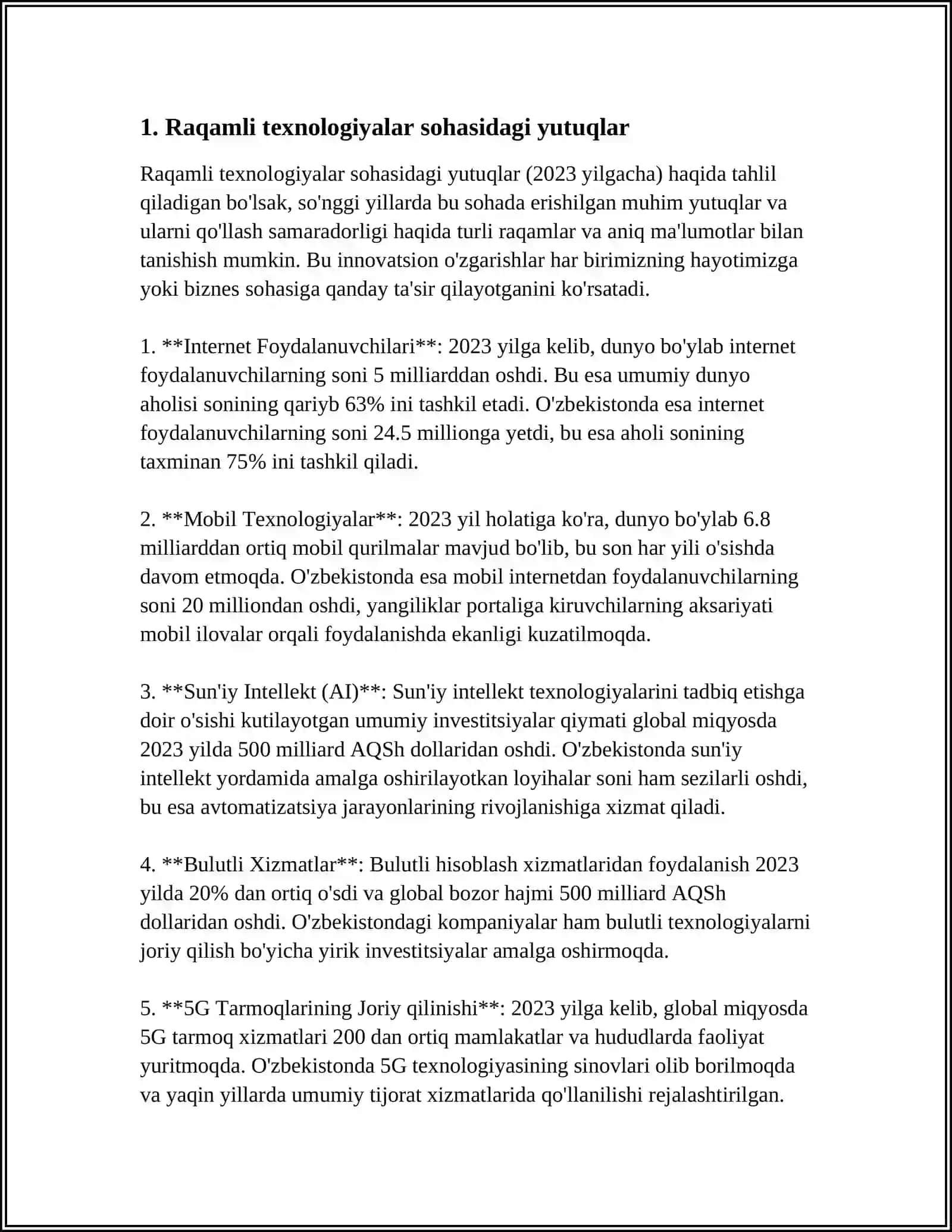 O'ZBEKISTONDA TEXNOLOGIK ISHLAB CHIQARISH TARMOQLARINING RIVOJLANISHI 3