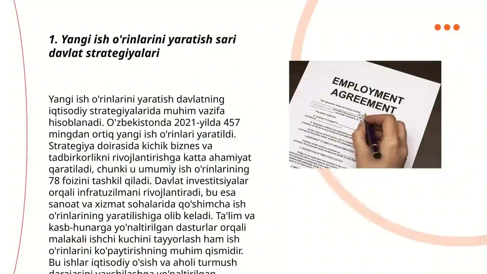 Yangi ish o'rinlarini yaratish sari davlat strategiyalari 3