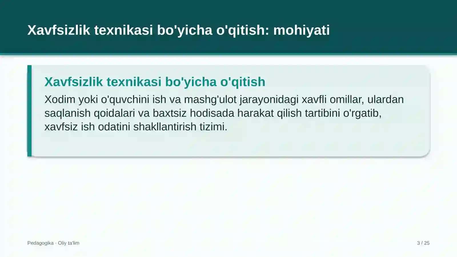 Avtomobil yuvish shoxobchalarida xavfsizlik texnikasi bo'yicha o'qitish 3