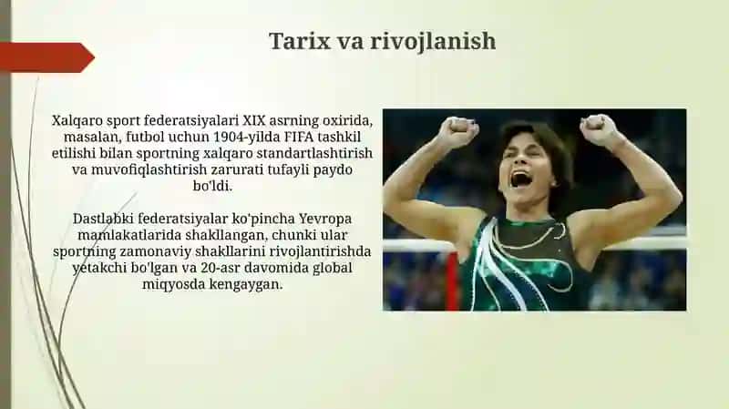 Xalqaro sport federatsiyalari va ularning faoliyatlari 3