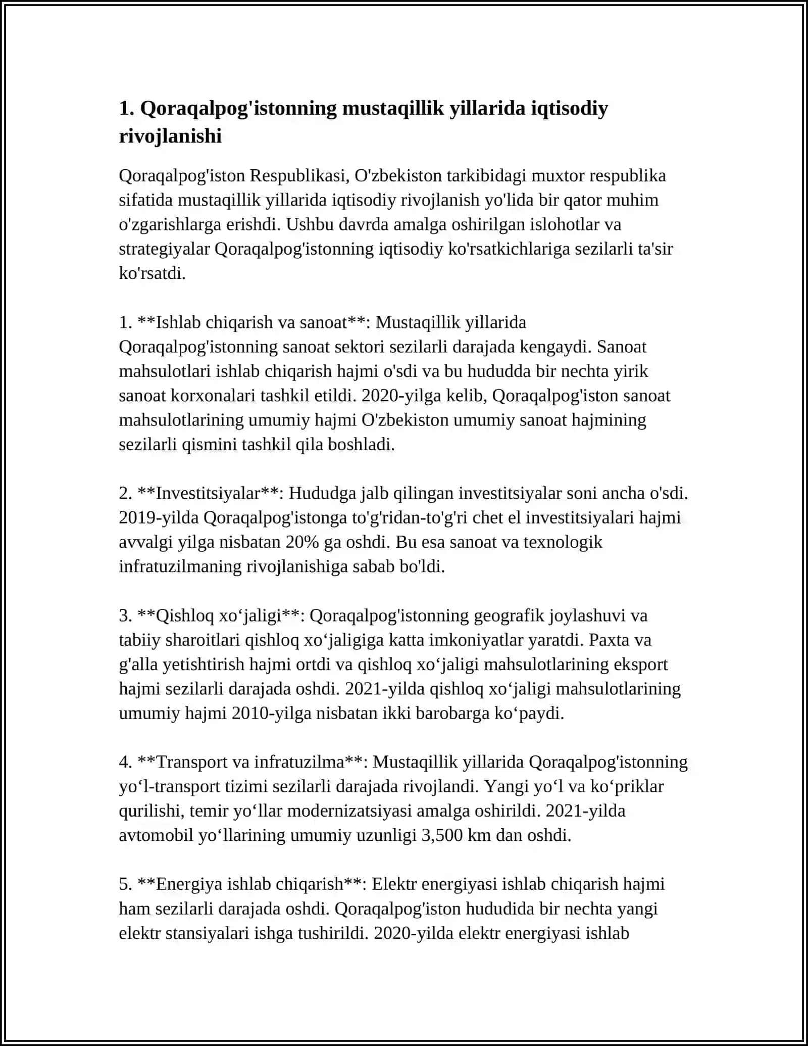 MUSTAQILLIK YILLARIDA QORAQALPOG'ISTON RESPUBLIKASI 3