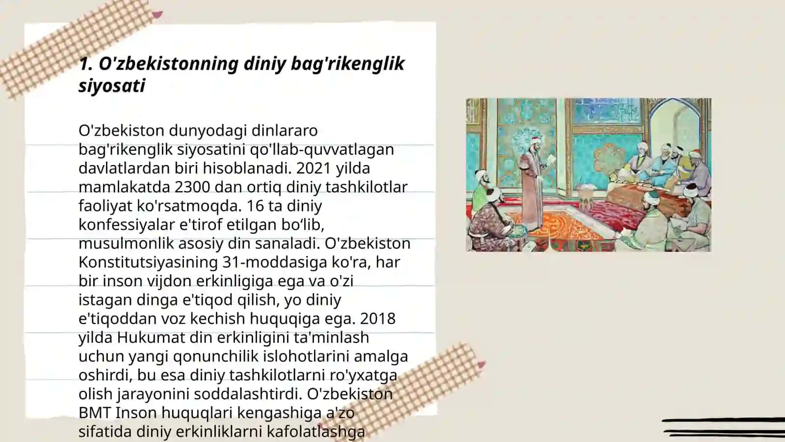 O'zbekistonda konfessiyyalararo diniy bag'rikenglikning tarixiy tajribasi 3
