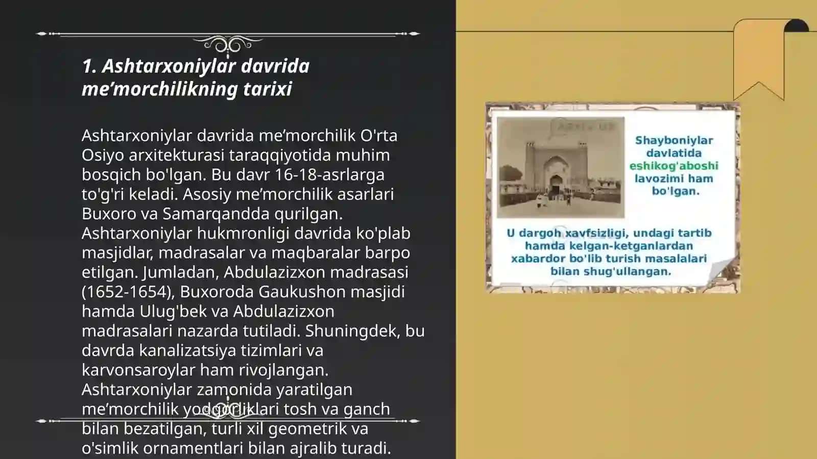 Ashtarxoniy davrida binokorlik ta'limi 3