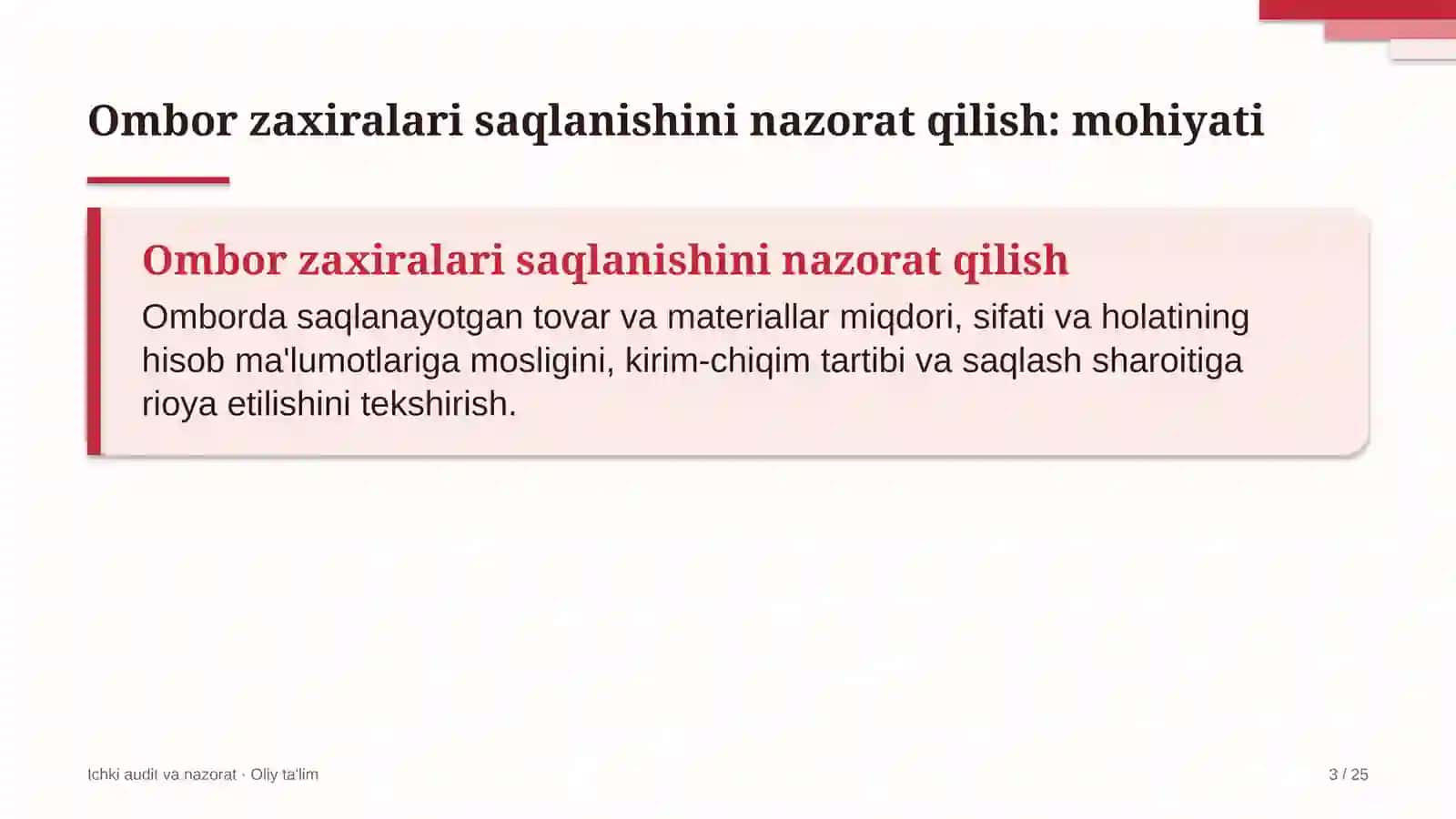 aksiyadorlik jamiyatlarida ombor zaxiralari saqlanishini nazorat qilish 4693 3