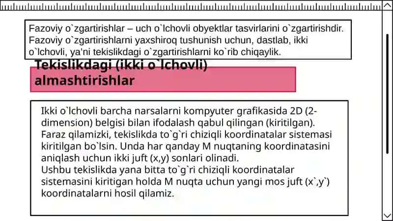 Tekislikdagi almashtirishlar 3