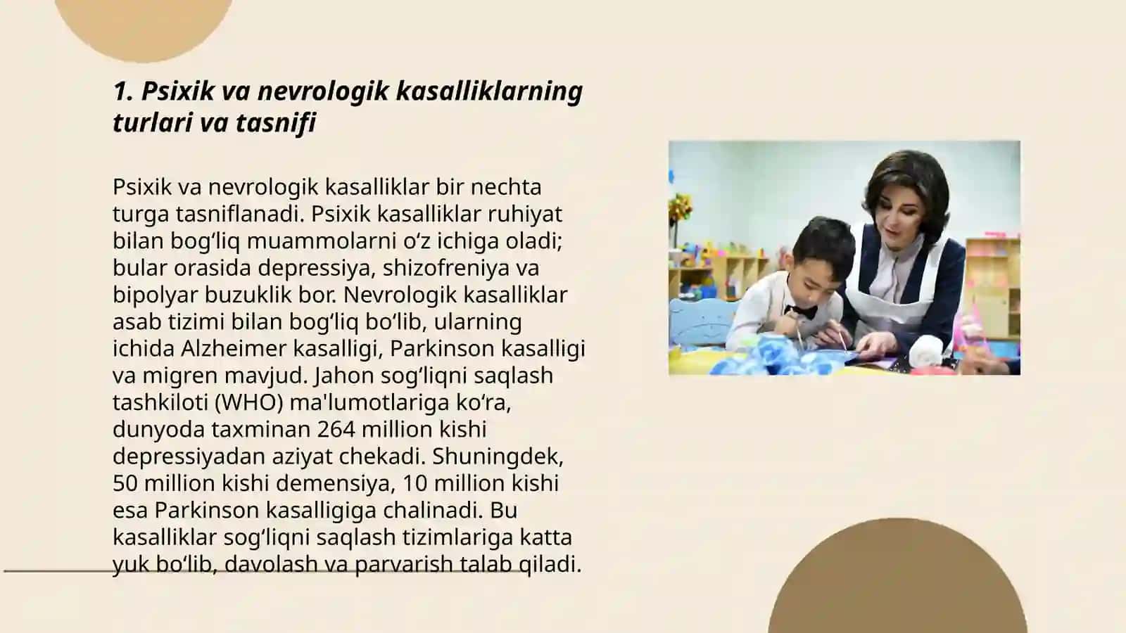 Psixik va nevrologik kasallikka chalingan bolalarda maktabgacha va umumiy o'rta ta'limni tashkil etish 3