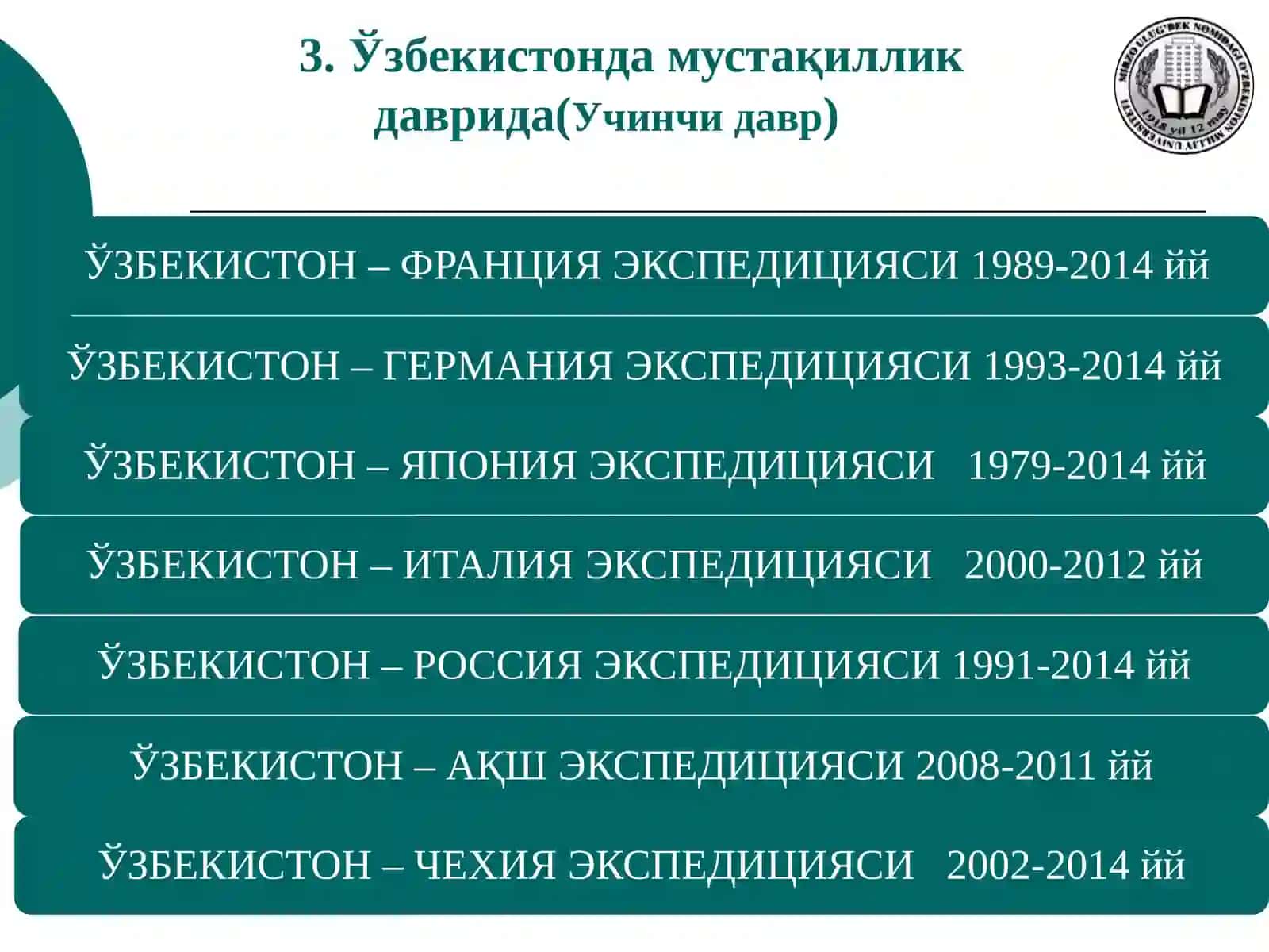 O’zbekistonda Arxeologiya fanining shakillanishi va taraqqiyot boshqichlari 3
