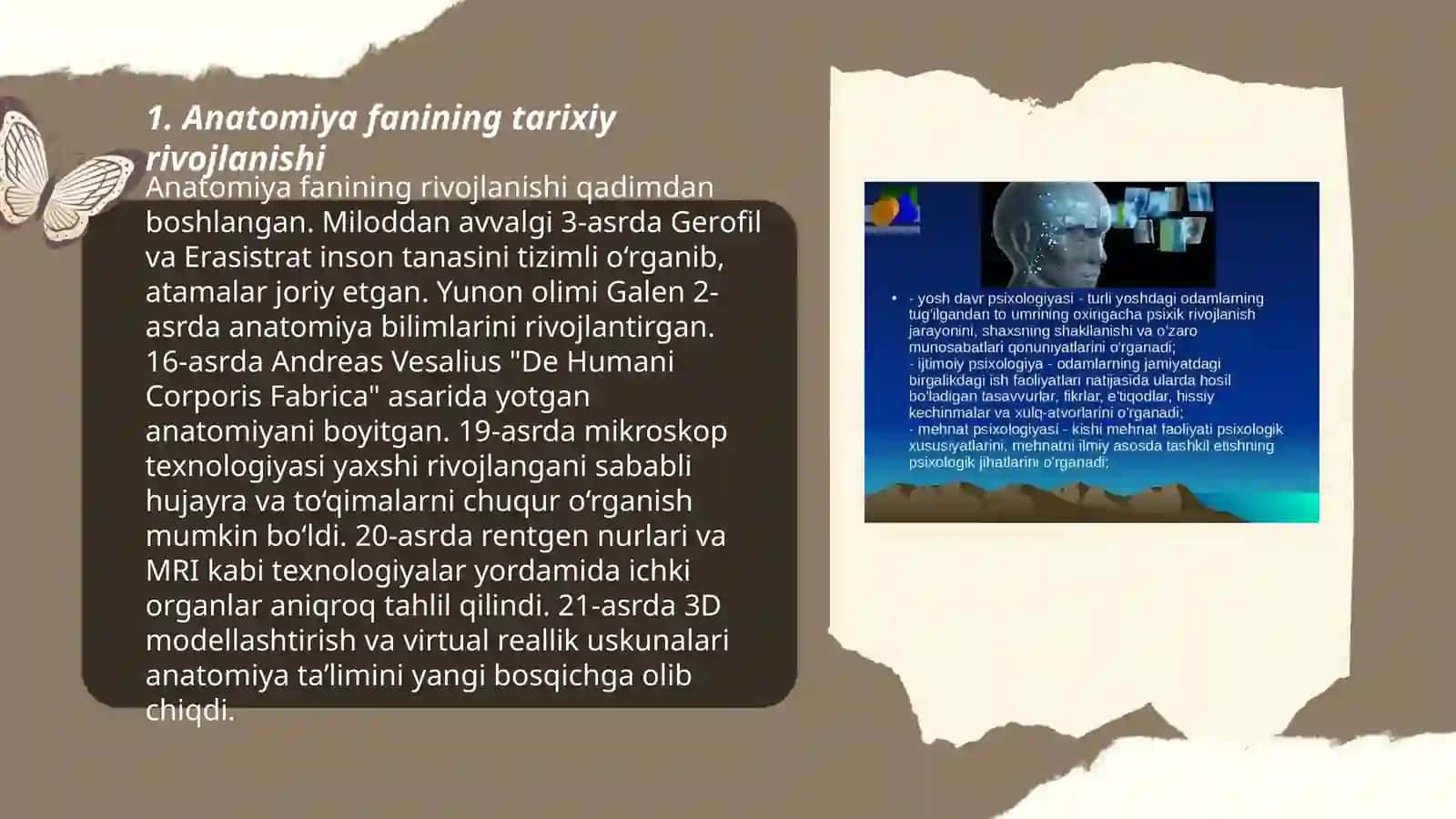 Anatomiya fanning rivojlanish tarixi va boshqa fanlar aloqasi 3