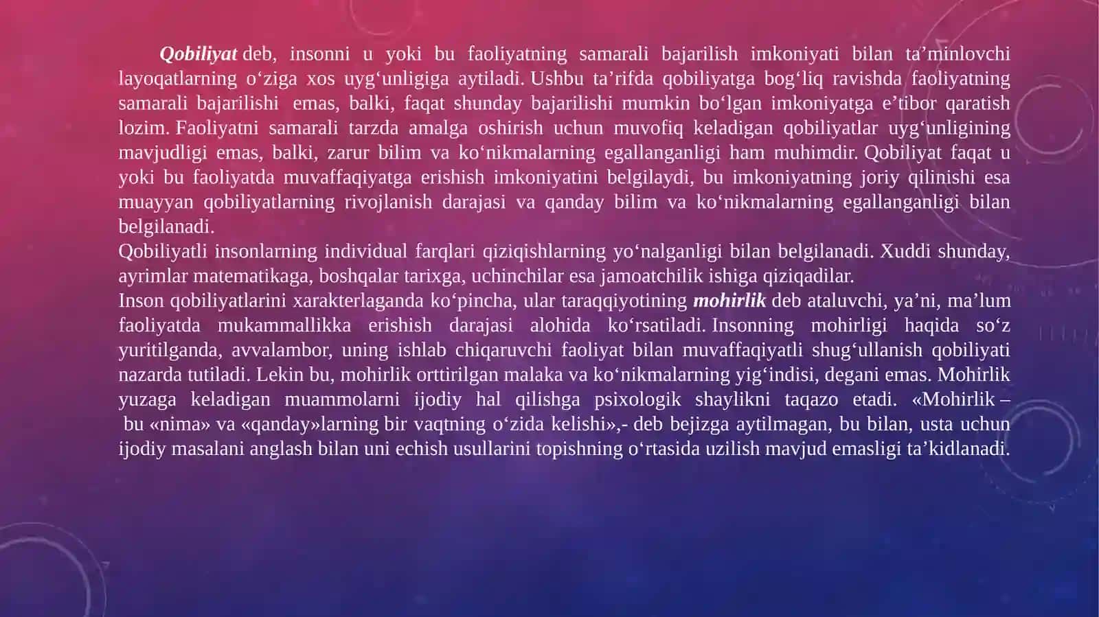 QOBILIYATLAR BAJARDI: Allayorova Kamola 3