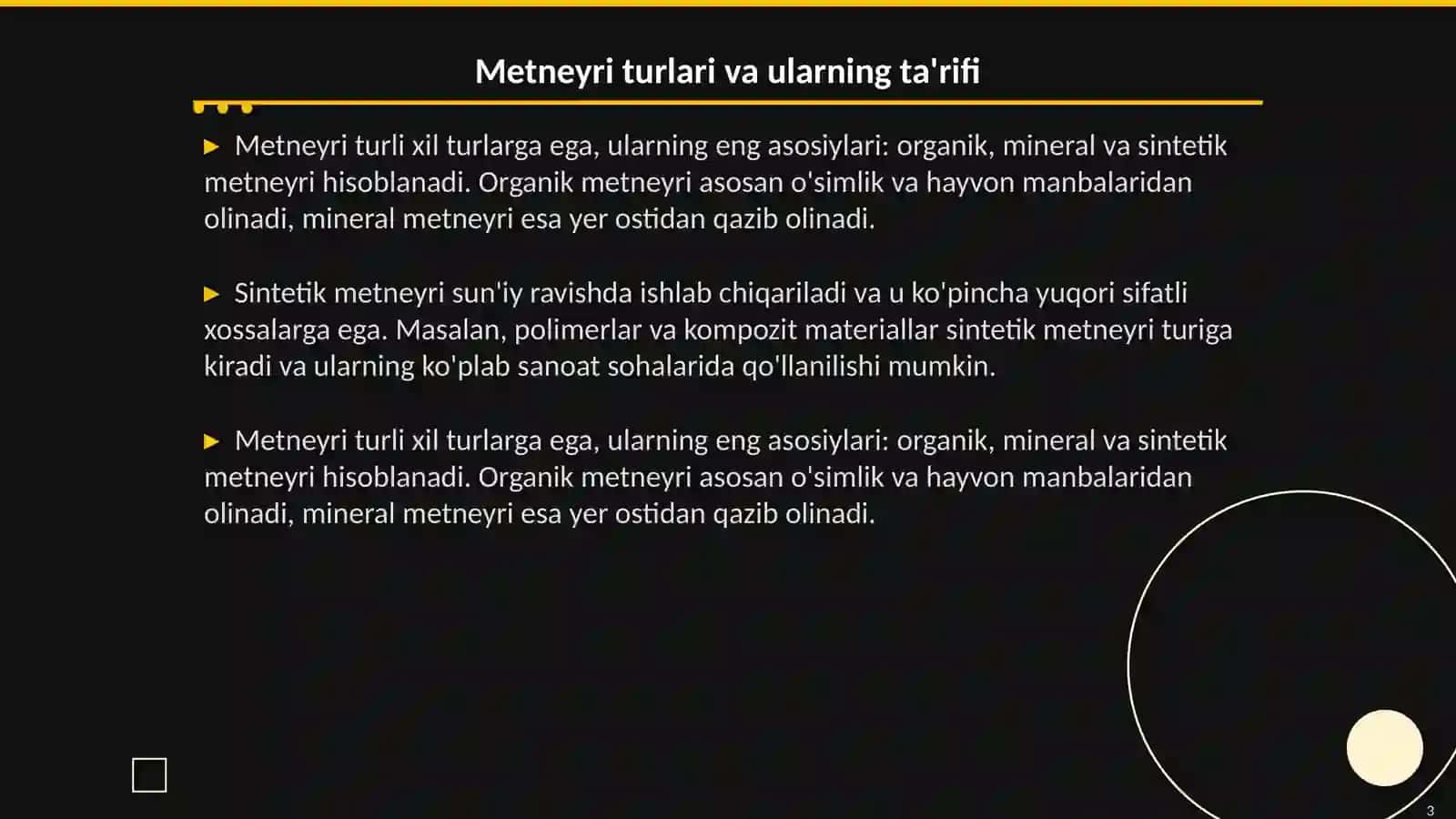 Metneyri va uning xossalari 3