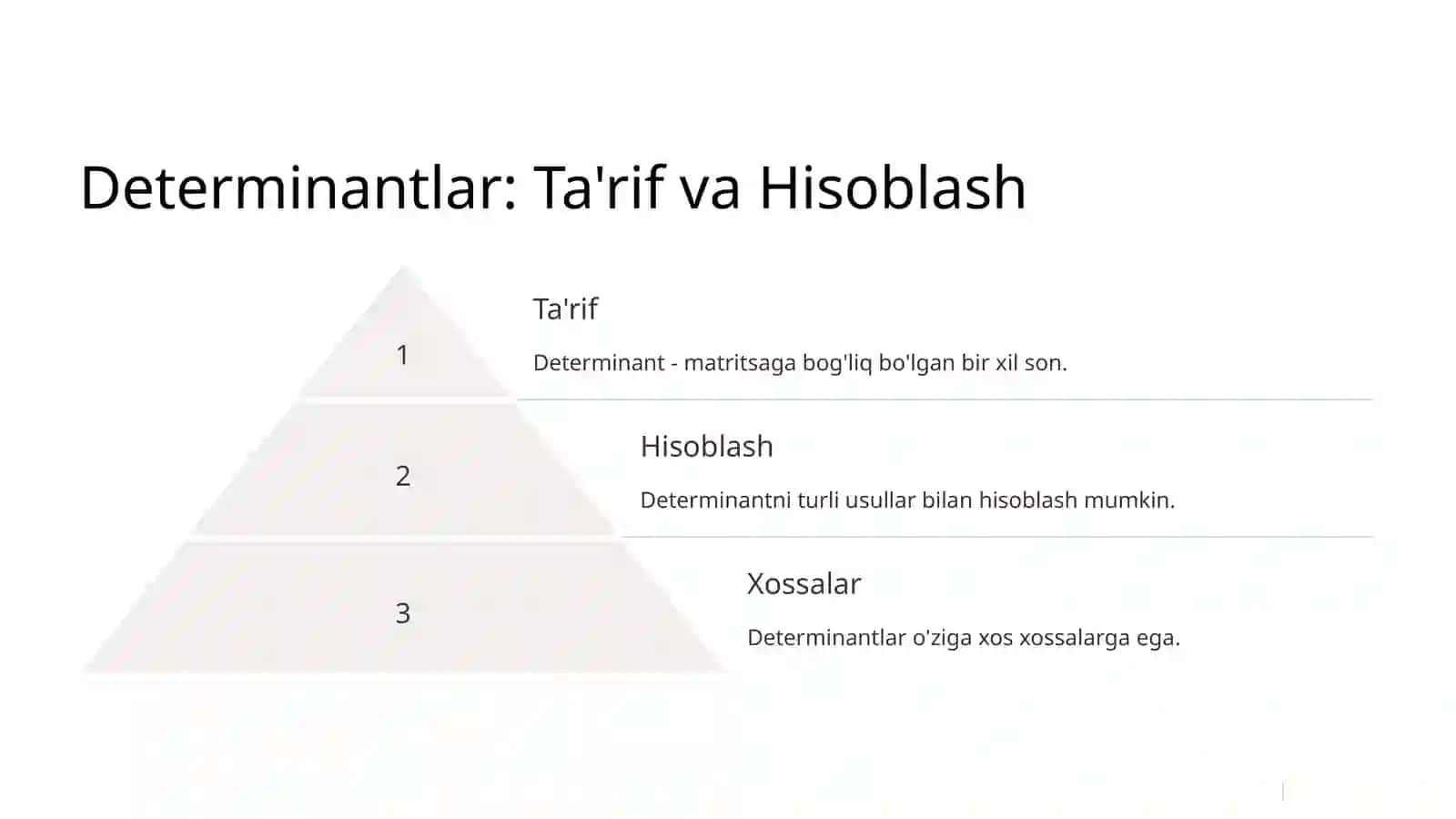 Matritsa va Determinantlar: Tushuncha va Xossalar 3