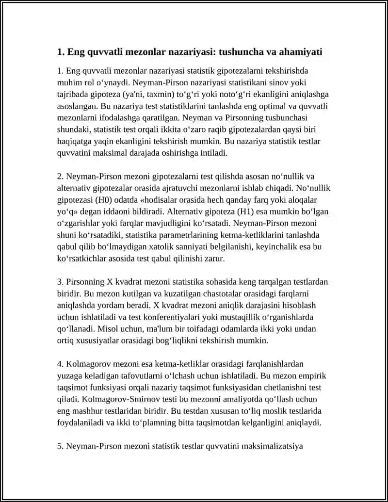 Eng Quvvatli Mezonlar Neyman-Pirson Mezoni 3