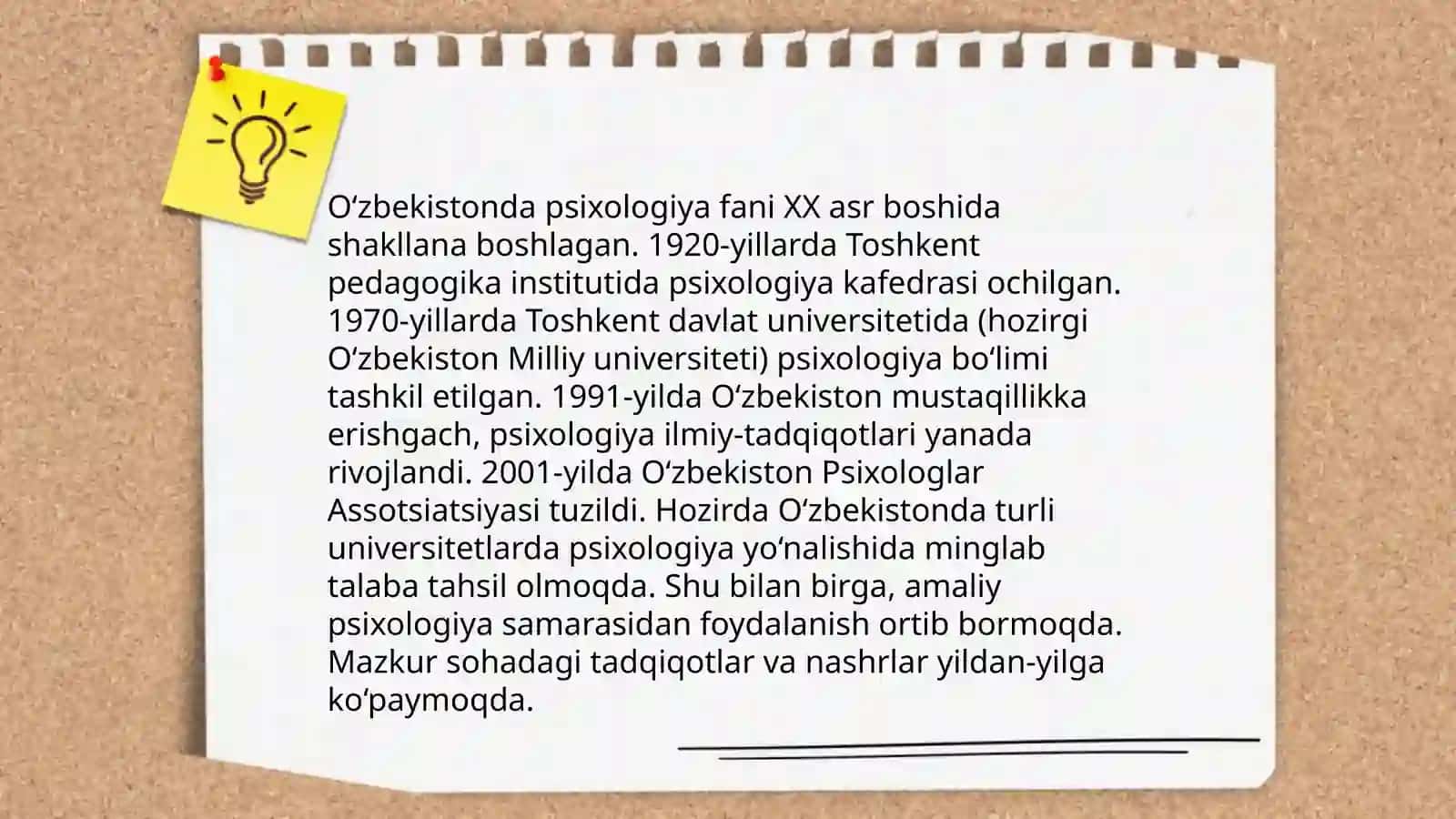 O'zbekistonda psixologiya fanining rivojlanish tarixi 3