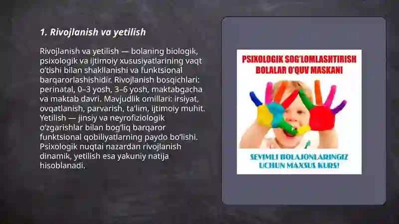 Bolalar psixologiyasi fanining asosiy kategoriyalari 3