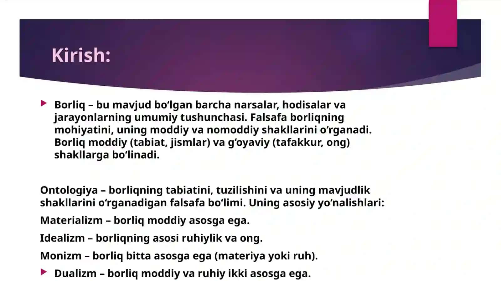 Borliq ontologiyasi va rivojlanish falsafasi 3