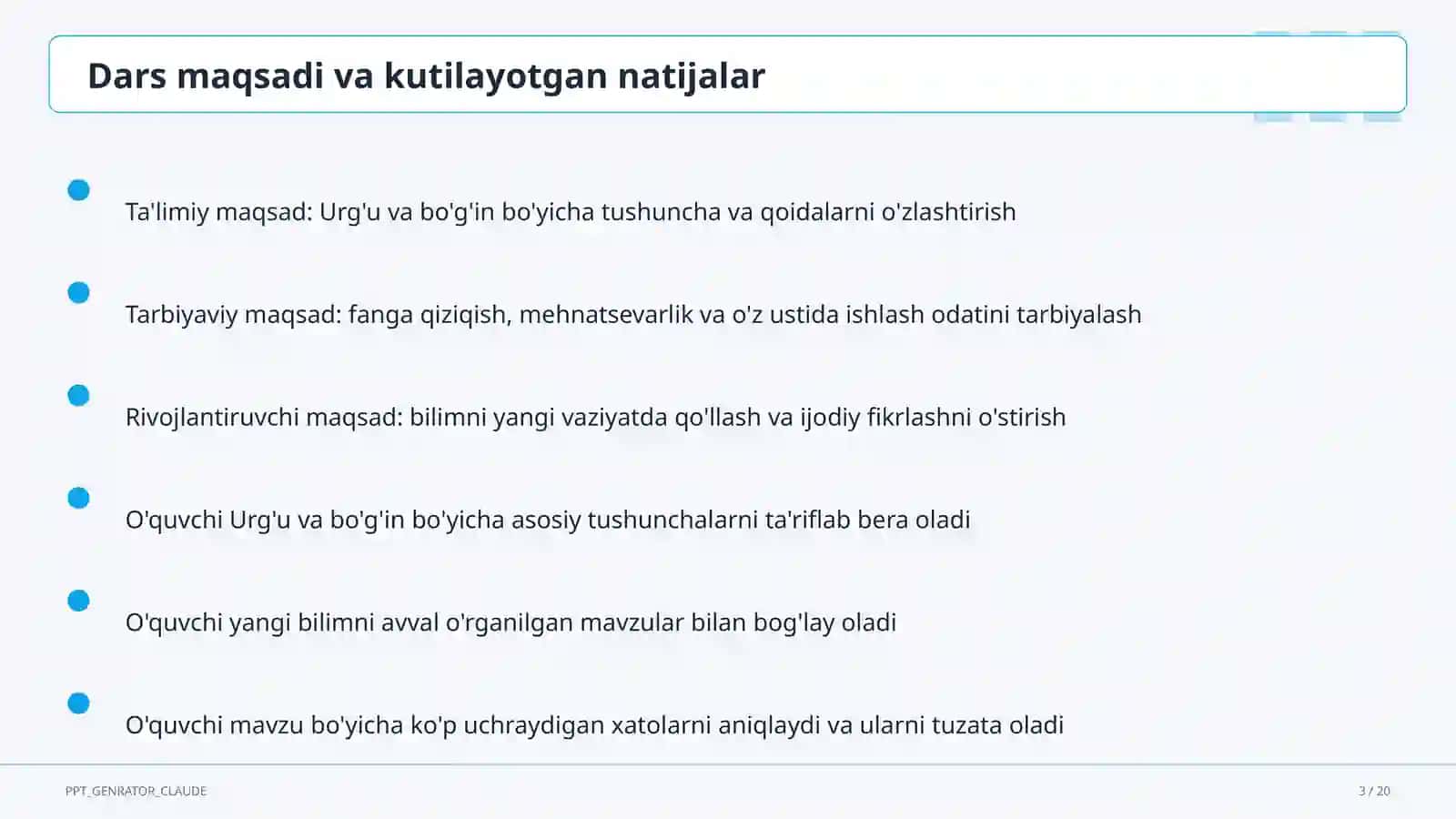 Ona tili (5–11) 3