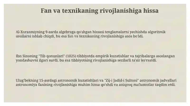 Buyukallomalarning jahon civilizatsiyasiga qoʻshgan hissasi 3
