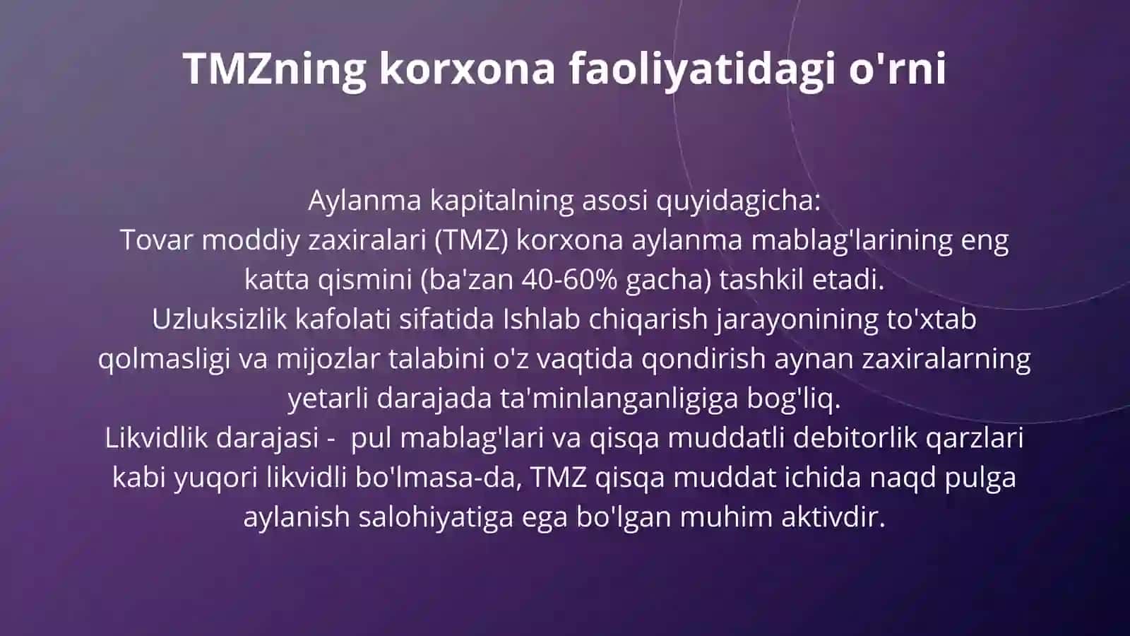Tovar moddiy zaxiralari boshqaruvi va hisobi. Tovar moddiy zaxiralari 3